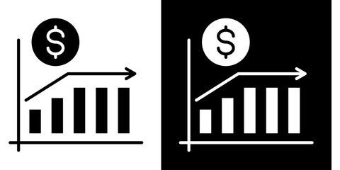 Growth Stagnation  Icon Set White Style Collection