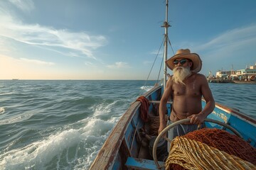 Fishing boat coming back in from the ocean