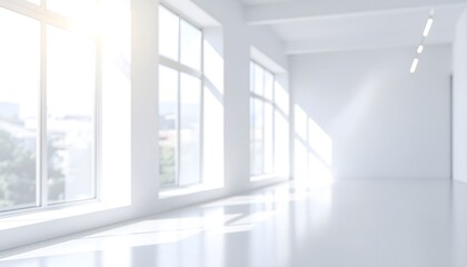 Minimal White Room Blur — Window Glow, Clean Neutral Background