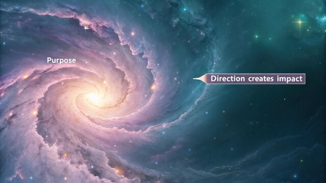 A swirling nebula scene in pastel colors of space