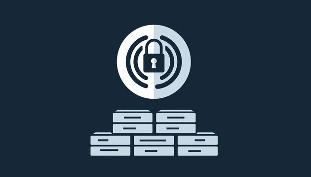 Minimalist flat design showing an open padlock over immutable blockchain blocks. Symbolizing permissionless Web3 access.
