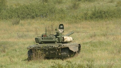 A Russian heavy tank moves off-road.