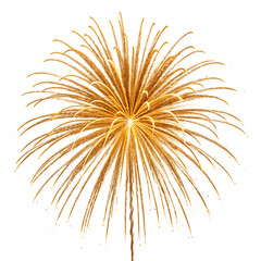 Single golden firework burst isolated transparent background png