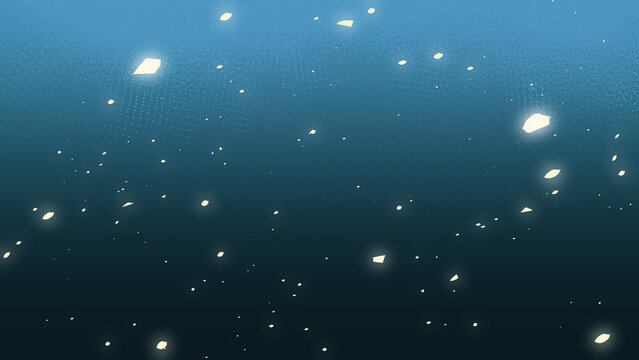 光る破片が舞っている背景