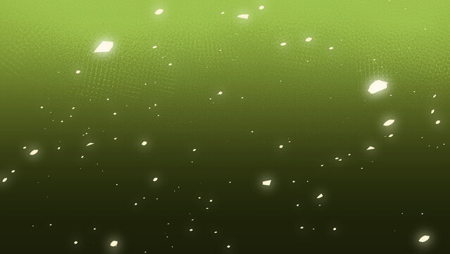 光る破片が舞っている背景