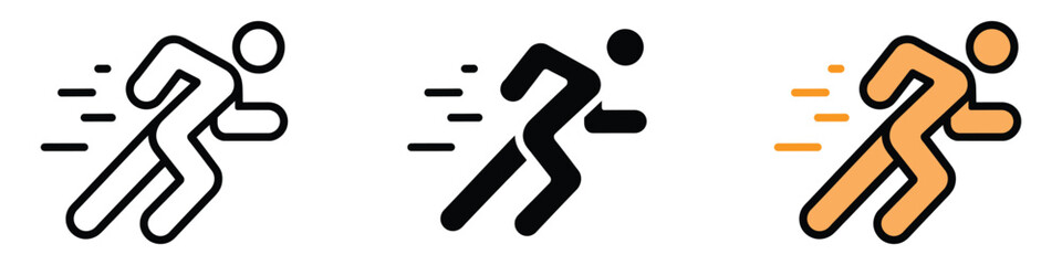 Fast runner, Athlete, Marathon speed competition icon vector. motion and speed symbol. vector illustration.