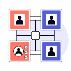 User network flat vector 