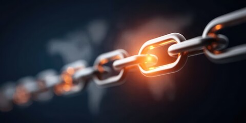 Obraz premium A cinematic shot of a financial gateway connecting global organizations, each bond representing unity, each operation fueling the index for constant review