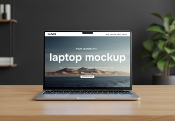 Front view laptop mockup