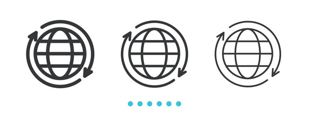 Fototapeta premium Global Refresh icon. Thin line icon vector