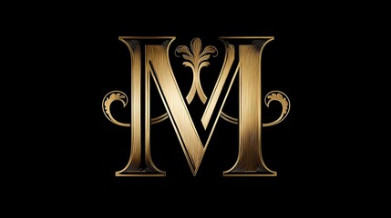 Luxury golden monogram logo with intertwined geometric letter design. Concept: High-end brand identity, sophistication, prestige, and exclusivity through a golden geometric lettermark.