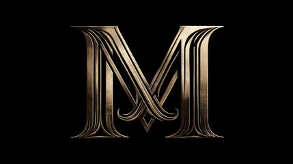 Luxury golden monogram logo with intertwined geometric letter design. Concept: High-end brand identity, sophistication, prestige, and exclusivity through a golden geometric lettermark.