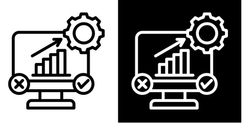 Data-Driven Decision Making   Icon Set White Style Collection