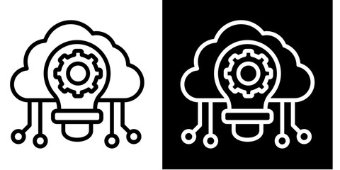 Cloud Computing Solutions   Icon Set White Style Collection