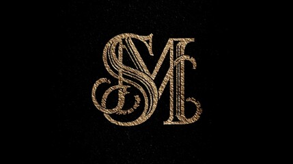 Luxury golden monogram logo with intertwined geometric letter design. Concept: High-end brand identity, sophistication, prestige, and exclusivity through a golden geometric lettermark.