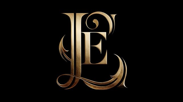 Luxury golden monogram logo with intertwined geometric letter design. Concept: High-end brand identity, sophistication, prestige, and exclusivity through a golden geometric lettermark.
