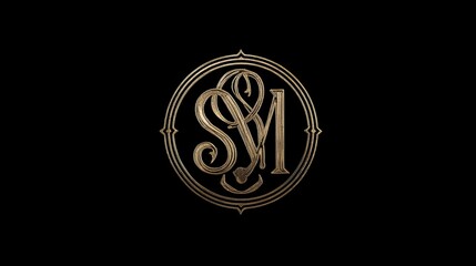 Luxury golden monogram logo with intertwined geometric letter design. Concept: High-end brand identity, sophistication, prestige, and exclusivity through a golden geometric lettermark.