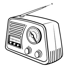 retro radio vector illustration