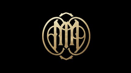 Luxury golden monogram logo with intertwined geometric letter design. Concept: High-end brand identity, sophistication, prestige, and exclusivity through a golden geometric lettermark.