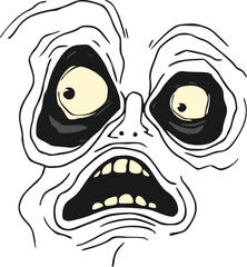 Design of scared expression draw