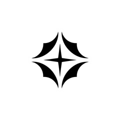 Obraz premium Abstract star with curved shapes on transparent background silhouette