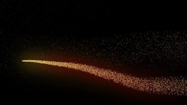 Gold glitter shimmering magical sparkle trails on a plain black background that can be made invisible using screen blend mode 4K 