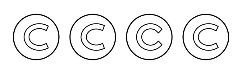 Copyright icon vector. copyright sign and symbol
