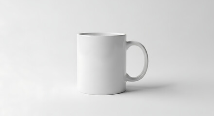 Fototapeta premium A versatile white ceramic mug, perfect for custom branding mockups, creative designs, or everyday use, presented on a pristine, isolated background