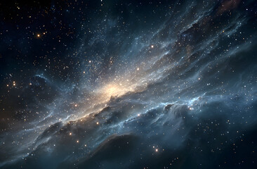 Fototapeta premium A night sky filled with stars and galaxies in the outer space of the universe