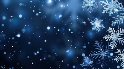 Obraz premium blue christmas or new year background with snowflakes with space for you text and logo