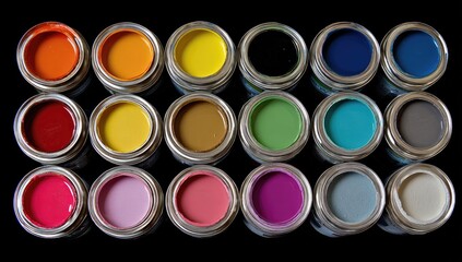 Assortment of Paint Colors in Metal Tins.