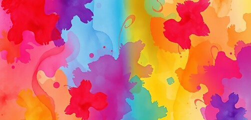 Abstract watercolor wash with digital glitch distortion, vibrant hues, smeared textures,  technology,  fantasy