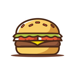 Double burger cartoon vector icon