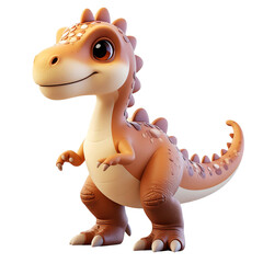 Cute cartoon baby dinosaur with large eyes and a friendly expression, clipart, isolated on a transparent background.