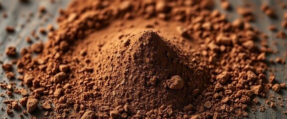 Deep brown cocoa powder, fine texture, full frame,  natural,   brownie