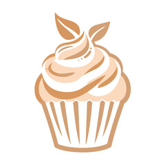  Cupcake with cream top vector