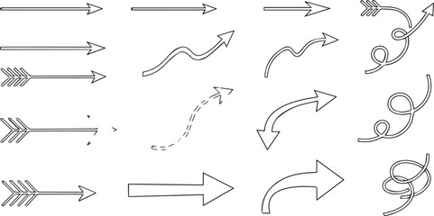 Diverse Arrow Collection Vector Illustration | Directional Signs and Navigation Symbols for Graphic Design, User Interfaces, Presentations
