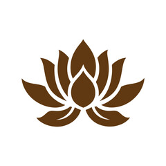 Brown lotus floral vector design