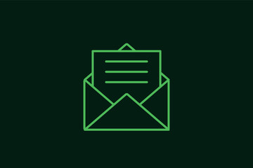 open letter illustration in flat style design. Vector illustration.	
