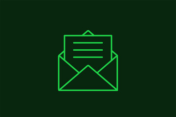 open letter illustration in flat style design. Vector illustration.	
