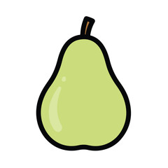 Green pear flat fruit icon