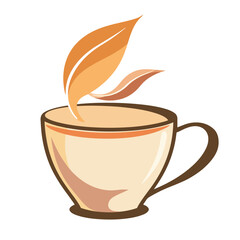 Hot coffee cup flat vector illustration