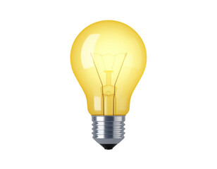 Glowing Light Bulb Idea and Education Symbol Isolated on White Background