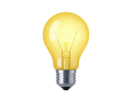 Glowing Light Bulb Idea and Education Symbol Isolated on White Background - Powered by Adobe