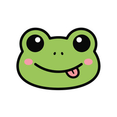 Cute frog face cartoon vector