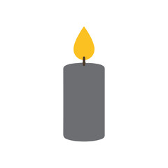 Burning candle flat vector icon