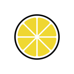 Lemon slice flat vector icon
