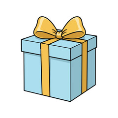 Gift box with ribbon flat vector