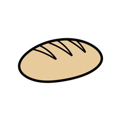 Bread loaf flat vector icon