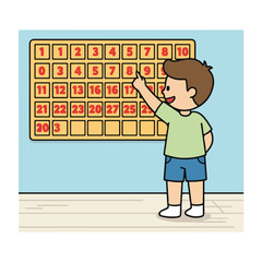 Boy using abacus for math